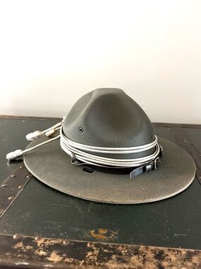VINTAGE GRAY STRATTON POLICE LAW ENFORCEMENT HAT Size 7 Oval Long